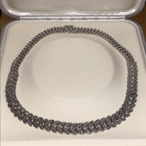 Diamond and Sterling Silver Necklace
